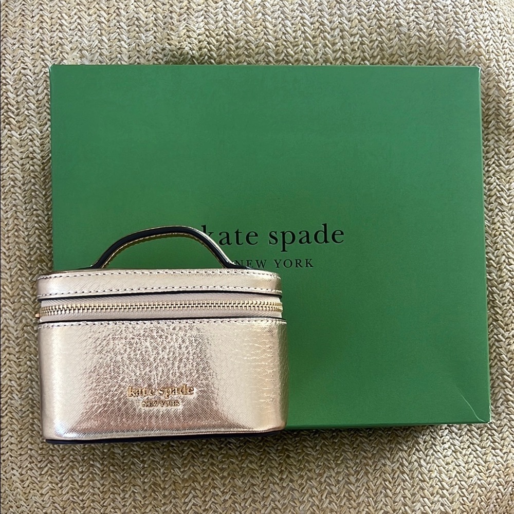 Kate Spade Gold Cosmetic Case (brand new)